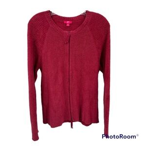 J.Jill Chenille‎ Full Zip Up Crewneck Cardigan Womens Size M Zip Up Pink Soft.